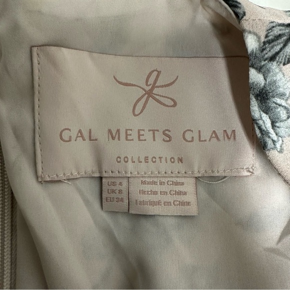 GAL MEETS GLAM Floral Maxi Dress in Gray/ pale pink size 4 - Picture 8 of 12